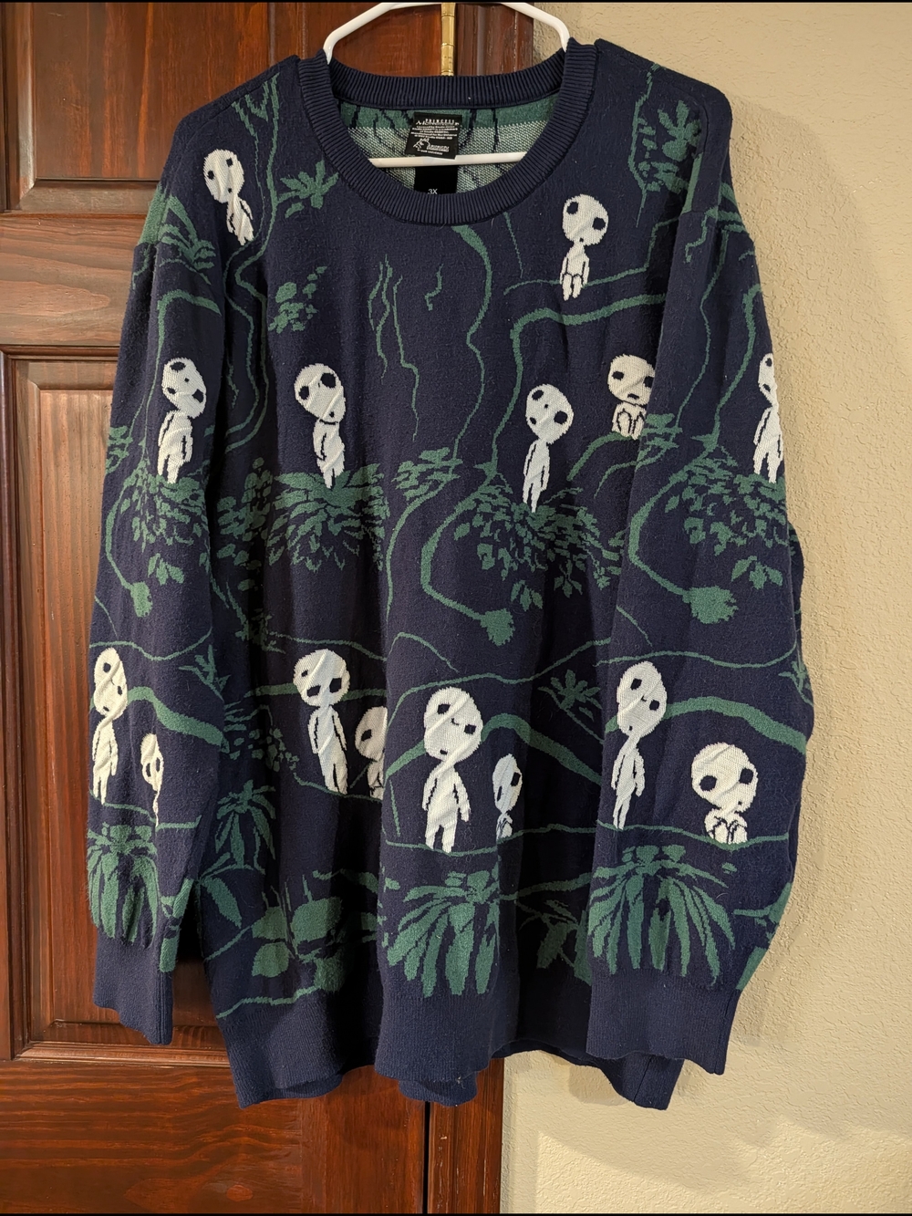 Her Universe Navy Crewneck Sweater Princess Mononoke with White Kodama Motif